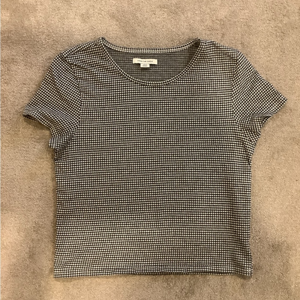 Brandy Melville Monochrome Checkered Tee